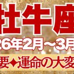 【おうし座】2月~3月前半運勢　今回かなり重要です⚠️2月21日、世界が変わる。歴史的な星の転換点を楽しんで💫【牡牛座 ２月】【牡牛座 ３月】【牡牛座2026年】タロット