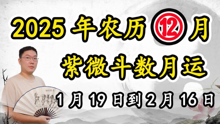 紫微斗数月运2025年农历12月月运，太阴文曲双化忌，小心流行性感冒盛行