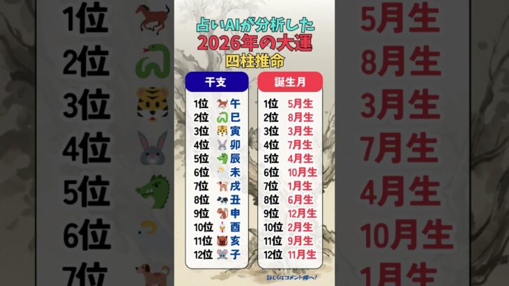 占いAIが分析した大運・四柱推命があります。