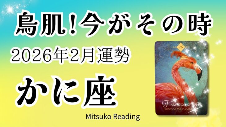 蟹座2月は鳥肌級！泣けるメッセージ。今がチャンス！あなたのままで大丈夫！2026年2月運勢【癒しのタロット個人鑑定級】