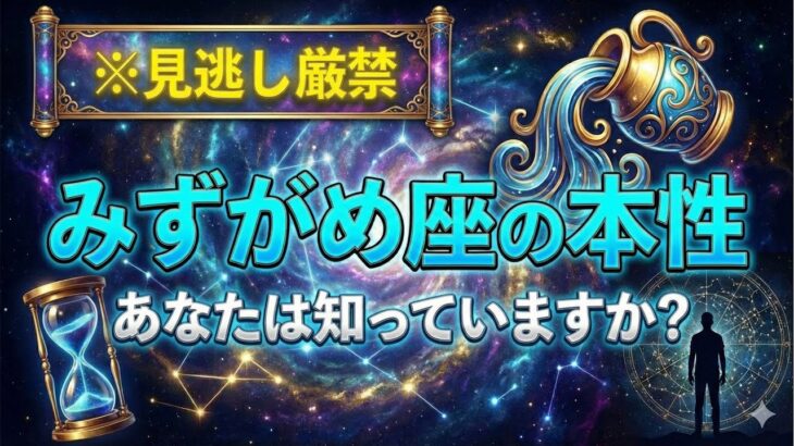 【見逃し厳禁！】水瓶座の本性をほとんどの人は知らない…みずがめ座の最強能力を知ることで人生好転！優しい人が突然消える理由は実は…