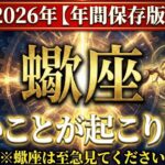 【さそり座♏】正直に言います。蠍座の2026年の運気は相当ヤバいです！バグり始める運命の転換点をお伝えします。 前半｜年間保存版｜金運｜12星座占い