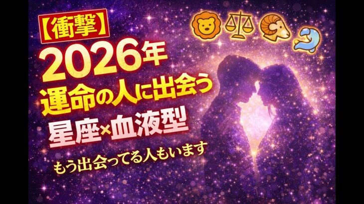 【運命】2026年運命の人に出会う星座×血液型Top20