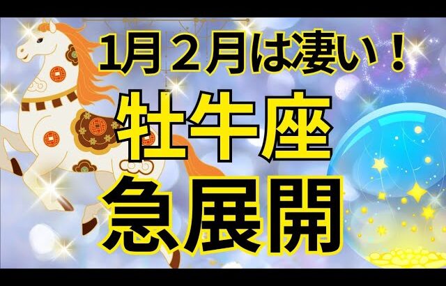 【牡牛座】1月2月運勢は見逃し厳禁‼️急激に現実化すること🍀🌈💕