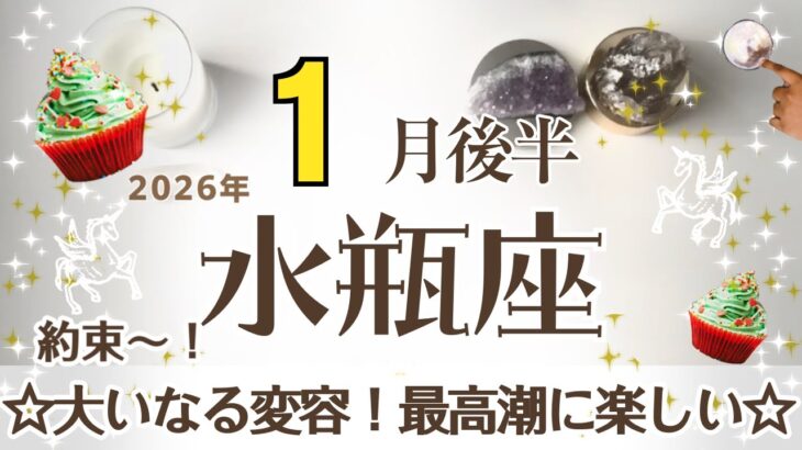 みずがめ座さんへ♒️【1月後半】☆スゴイ事が起ころうとしている！大いなる変容☆ひと段落！そして最高潮に楽しくなる♦︎15ｰ25日やるべき事と向き合う♦︎ポイント…約束をする☆アファメーションで引き寄せ