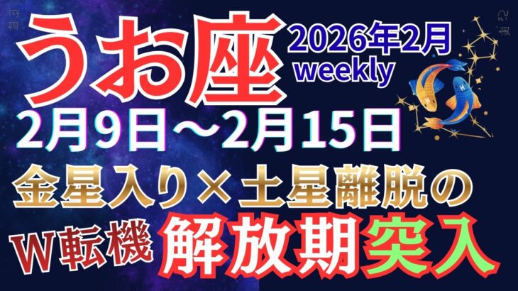 【魚座】魅力が高まり、重荷が外れる1週間【2026年2月9日〜2月15日】 #うお座 #星座占い #占星術 #2月の運勢 #2026年運勢 #金運 #週間運勢