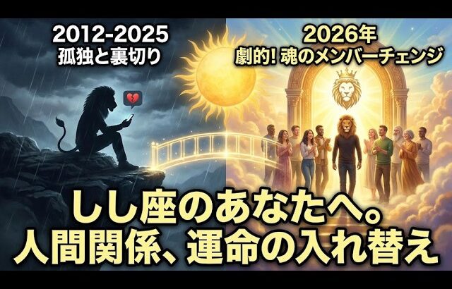 【獅子座♌2026年】人間関係が劇的に変わる！去る人・来る人・運命の3つのタイミング✨太陽の愛の合言葉