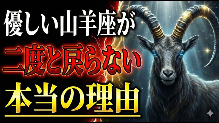優しい山羊座は戻らない。一度離れた気持ちが二度と分かり合えない本当の理由