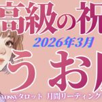 3月の運勢🦋うお座　ぜ〜〜んぶ良くなる‼️大丈夫です✨一歩の勇気でぐんっぐん進む❗️(お金・仕事・人間関係)
