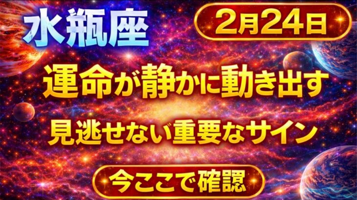 【水瓶座】2月24日｜運命が静かに動き出す日｜見逃せない重要サイン