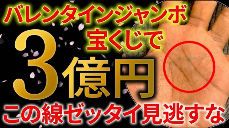 【手相】バレンタインジャンボ3億円💰️この線ある人すぐ売り場へ！高額当選者に共通する奇跡の手相トップ3｜金運体質