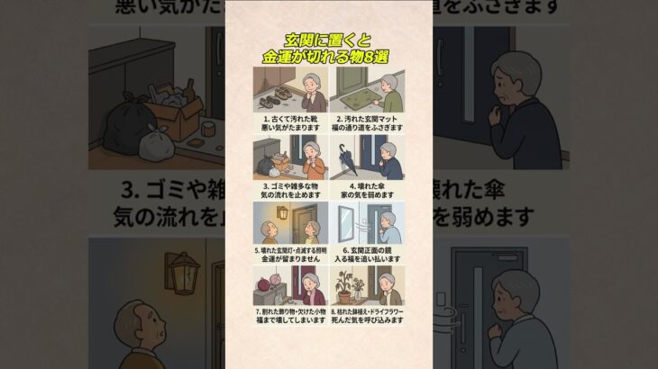 玄関に置くと金運が切れる物8選                                         #風水 #玄関風水 #金運 #金運アップ #開運