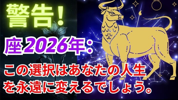 【牡牛座】2026年、牡牛座に起こる“人生を変える出来事