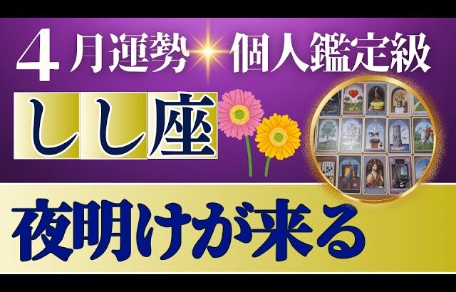 【しし座♌️4月運勢】うわっすごい！個人鑑定級のグランタブローリーディング✨辛かった人に朗報！夜明けはスグそこに　周りのサポートを受け入れよう（仕事運　金運）タロット＆オラクル＆ルノルマンカード