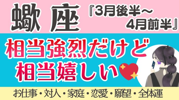 今回相当凄い🫣蠍座さん強烈過ぎました❤️‍🔥✨[仕事/対人/家庭/恋愛/願望/全体運] 2026年3月後半〜4月前半/タロット占い