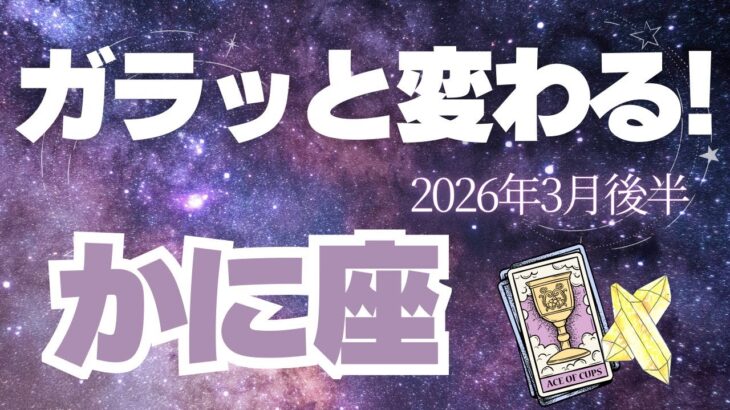 【蟹座♋️3月後半】これは必見!!✨別人になると言っていいほどの大転換点を迎える！（タロット占い🔮）