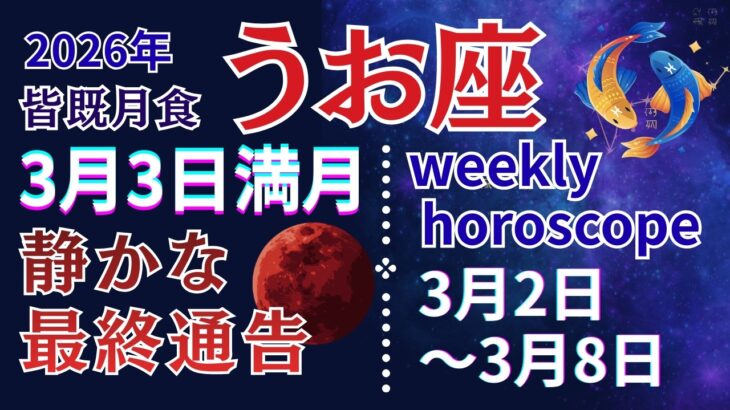 【魚座】3月3日､現実が動く“但し決めた人だけ”｜今週“運命の波”が本気出す【2026年3月2日〜3月8日】2部構成 #うお座 #星座占い #占星術 #3月の運勢 #2026年運勢 #金運 #週間運勢