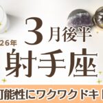 いて座さんへ♐️【3月後半】新たな可能性！冒険のようなスタートにワクワクする【何事も情熱を大事にしてみてね】♦︎評価を受ける/サプライズ/祝福☆アイテム→花束/場所→温泉地☆アファ運気UP☆