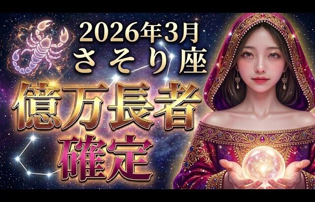 【蠍座】5秒以内に再生できたあなたは幸運です。3月、さそり座の金運が異常なほど爆上がりします。