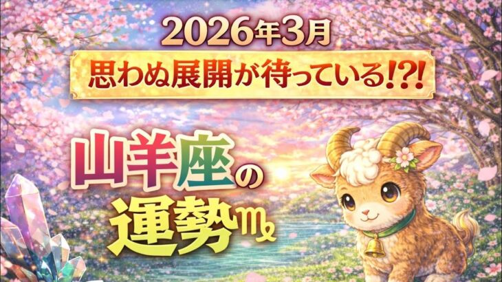 【思わぬ進展が⁉️】2026年3月 山羊座の運勢 全体運・仕事運・恋愛運・オラクルメッセージ【タロット占い】 12星座占い・やぎ座