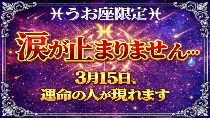 【うお座】※10秒以内に見て！3月15日、運命の人が目の前に現れます【168年ぶりのツインレイ再会】