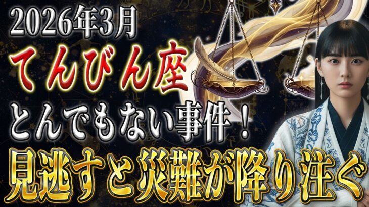 【てんびん座♎️】あなたに3月20日とんでもない大事件が。この動画を見て回避してください！見逃すととんでもない災難が。